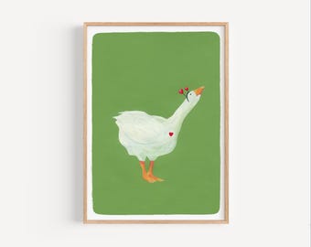 SillyGoose Kunstdruck: Drolliges Tier Poster für's Kinderzimmer, Wohnzimmer oder Kinderzimmer