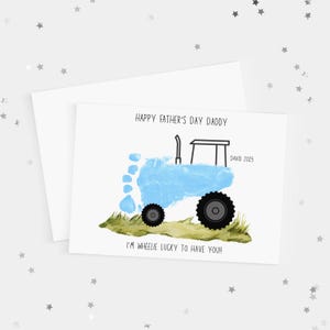 Kit de cartão personalizado para o Dia dos Pais, cartão personalizado com pegada de bebê para papai ou mamãe, artesanato DIY para o Dia dos Pais para crianças pequenas