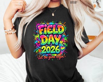 Dia de Campo 2026 PNG, Design de Camiseta "Que Comece o Jogo", Clipart de Dia de Campo em Grafite, Presente para Professores no Dia de Campo, Dia de Campo Escolar Infantil Digital