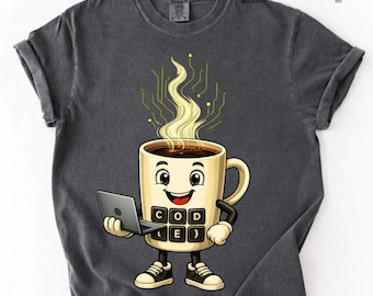 Programmierer, Softwareentwickler, Kaffeeliebhaber (PNG): Programmierhumor, Entwicklerleben, Geschenkidee für Programmierer, Technikfreak (PNG)