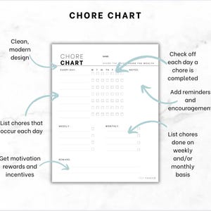 Chore Chart Printable | Daily, Weekly & Monthly Task Tracker ...