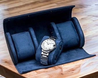 Boîte à montres en cuir, boîte à montres de voyage pour lui, étui à montres en cuir, étui à montres de voyage, cadeau pour un père de marié, cadeau pour lui, cadeau d'anniversaire