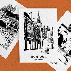 Bonjour Auxerre - 3 cartes postales au choix