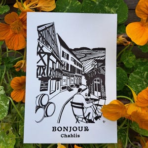 Bonjour Chablis - carte postale A6