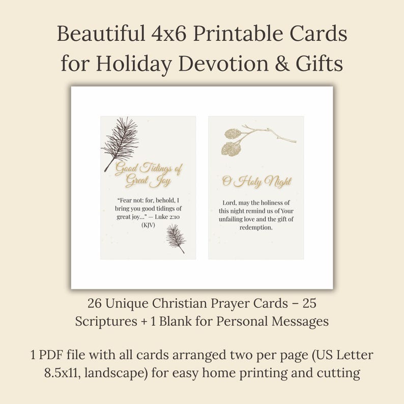 Christmas Bible Verse Cards – 26 Printable & Digital 4x6 KJV Scripture ...