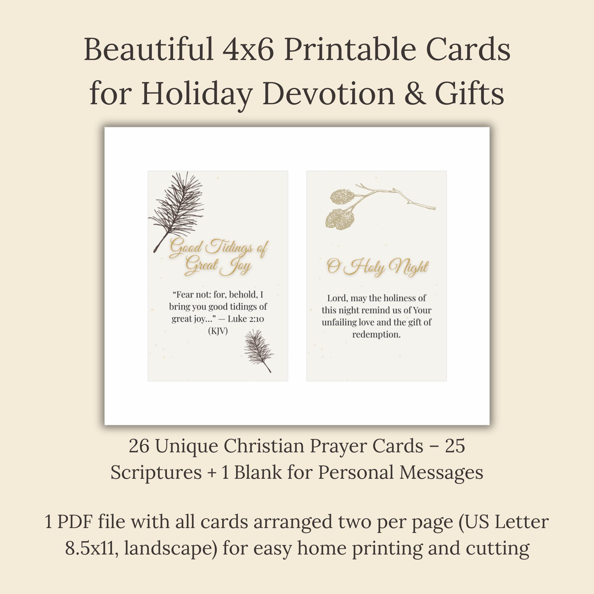 Christmas Bible Verse Cards – 26 Printable & Digital 4x6 KJV Scripture ...