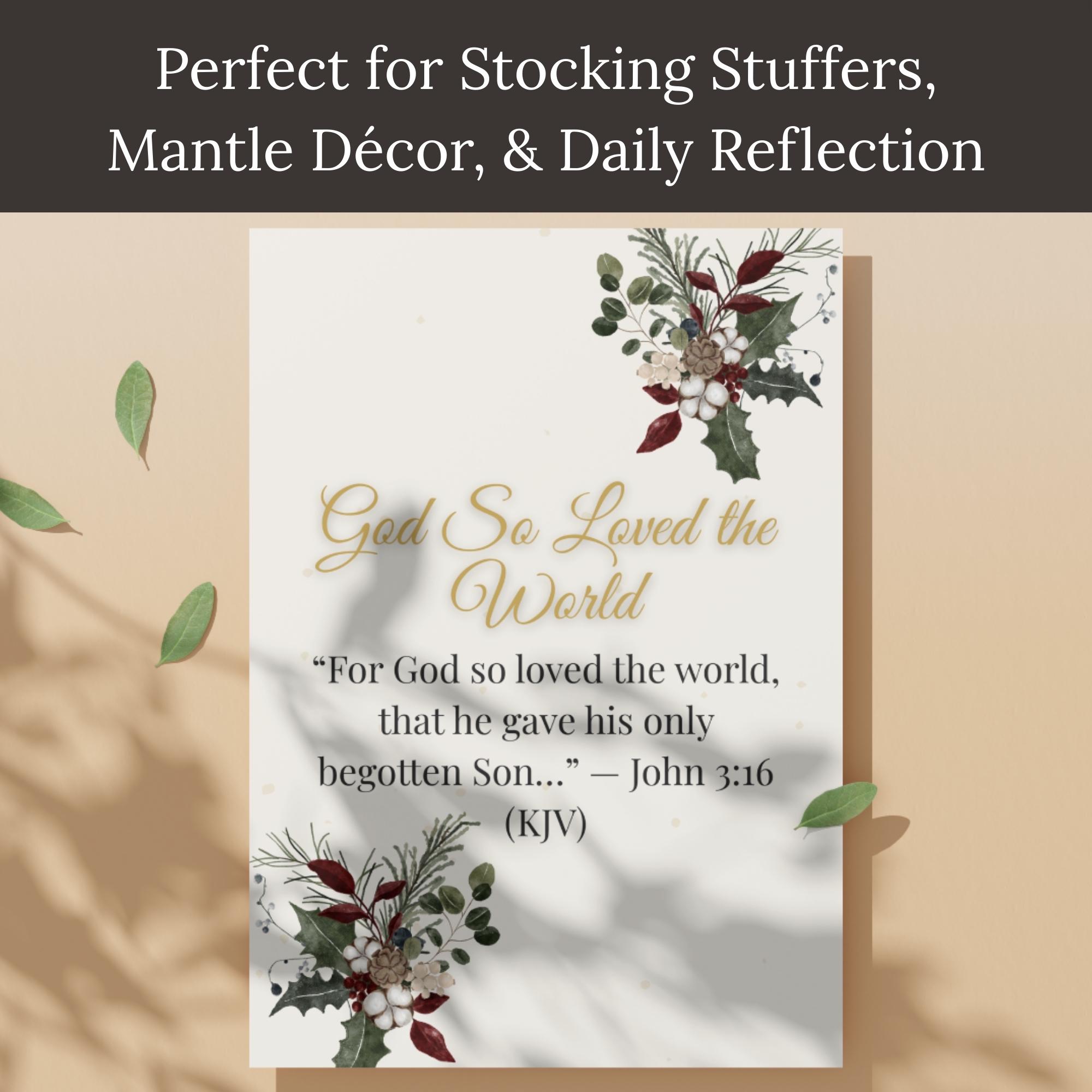 Christmas Bible Verse Cards – 26 Printable & Digital 4x6 KJV Scripture ...