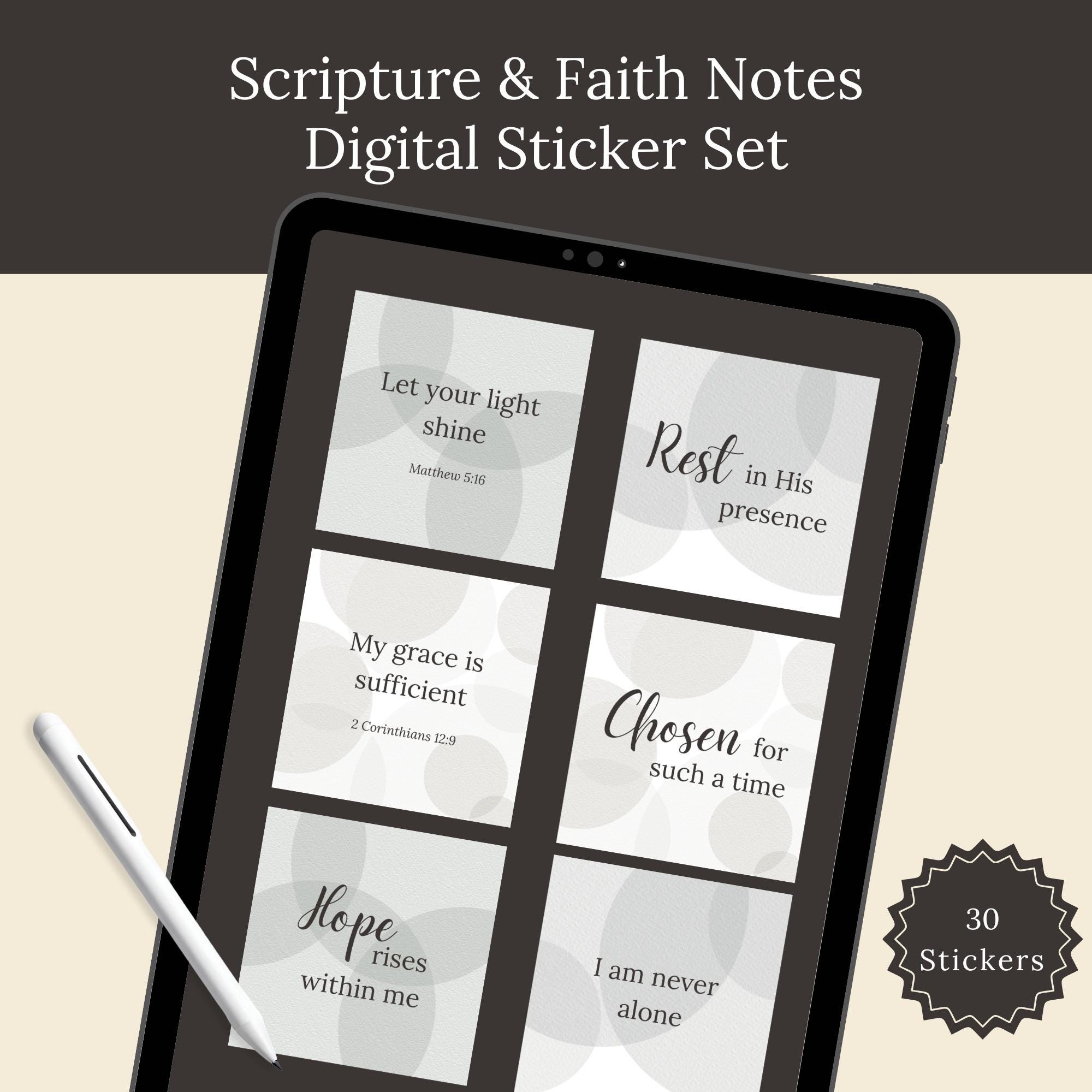 Scripture and Faith Notes Digital Sticker Set | Individual Pngs - Etsy