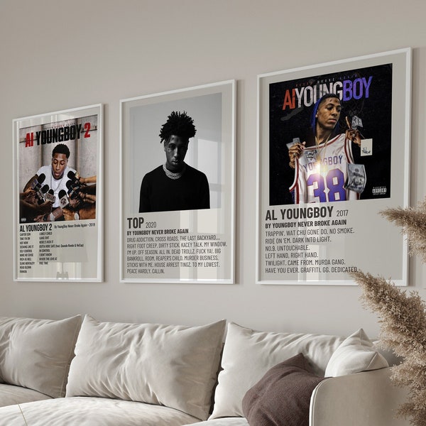 NBA Youngboy Poster, NBA Youngboy Set of 3 Posters, Rap Poster, Hip Hop Poster, Album Poster, Aesthetic Poster, Trendy Poster, NBA Youngboy