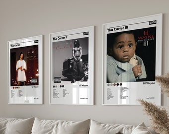 Lil Wayne Wall Art Set, Printable Wall Art, Lil Wayne Minimal Home Decor, Digital Prints, Lil Wayne Room Decor of 3 Posters, Downloadable