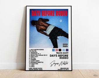Days before Rodeo Album poster Hypebeast Minimalist Album Poster ( Instant Download ), Tracklist Album Poster, Album Poster, Travis scott