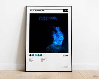 Dave Album poster Hypebeast Minimalist Album Poster (Instant Download ), Psychodrama Tracklist Album Poster, Music Album Poster, Dave, UK