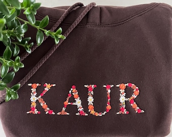 KAUR Floral Hoodie | EMBROIDERED, Premium Heavyweight Hoodie