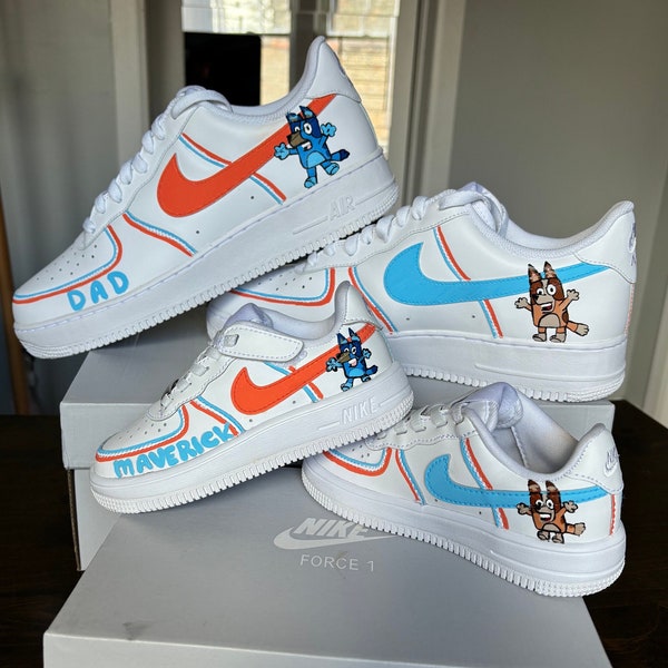 Custom Hand Painted Bluey & Bingo Air Force 1