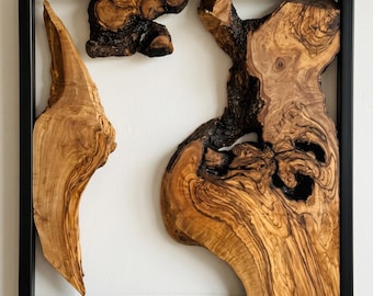 Live Edge Olive Wood Wall Art, Handmade Rustic Panel, Farmhouse Nature Decor Gift