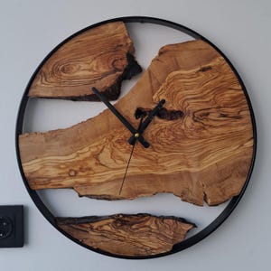 Oversized Wall Clock, Farmhouse Style Personalized Wall Clock, Rustic Large Wall Clock, Wood Wall Clock for New Home Gift, Wood Wall Art