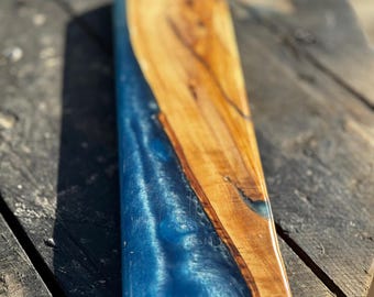 Unique Epoxy Magnetic Knife Holder, Personalized Magnetic Knife Block, Knife Rack with Resin and Olive Wood, Kitchen Decor, Christmas Gift