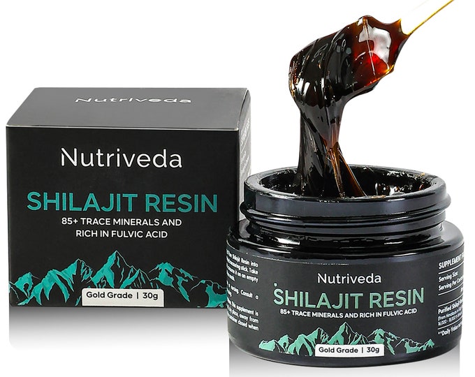 Featured listing image: Shilajit Resin 600mg - Gold Grade Himalayan Shilajit Rich in Minerals and Fulvic Acid for Energy and Immune Support 30g (Less Bitter Taste)