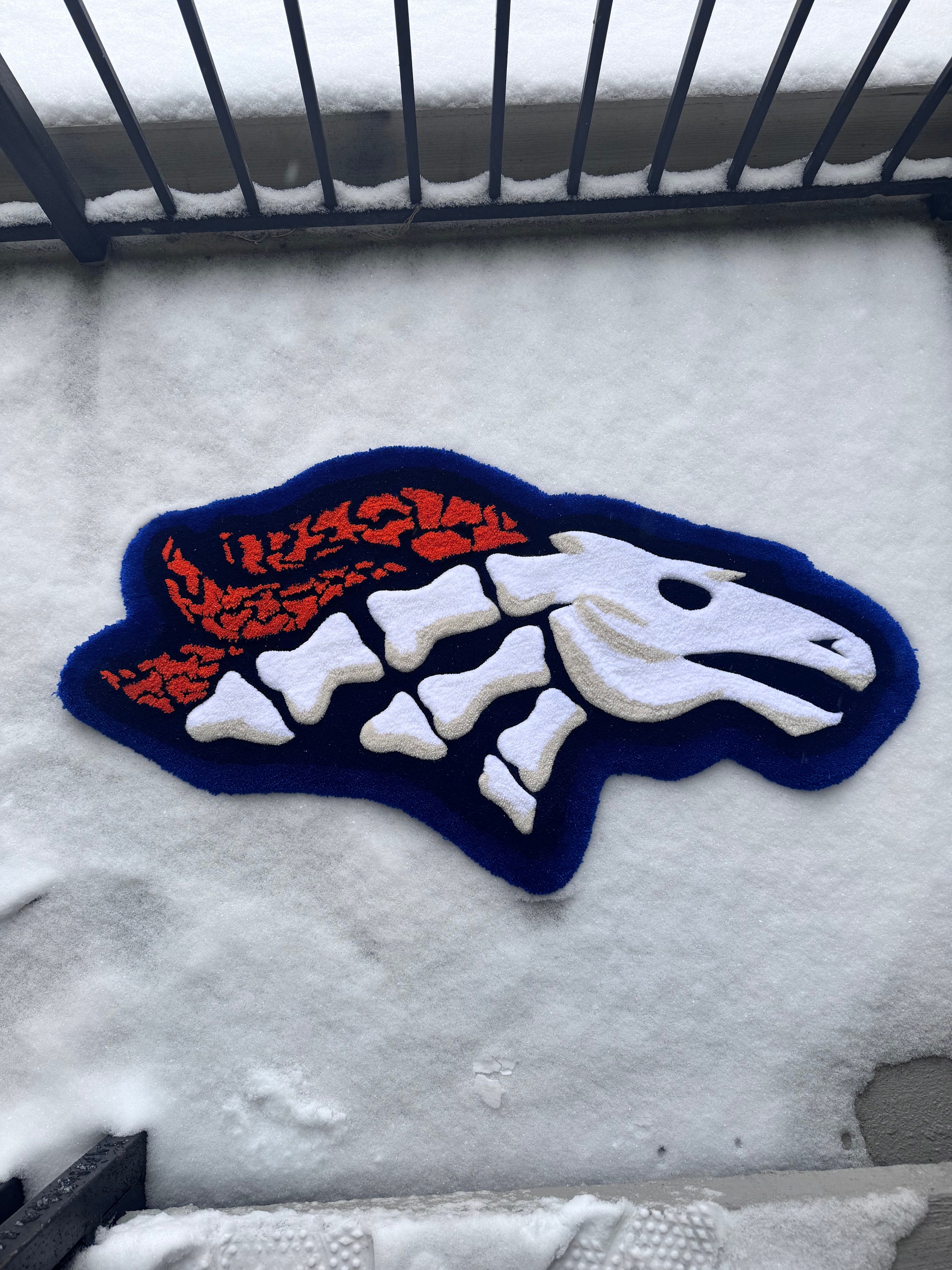 BRONCOS Skeleton Style Rug - Etsy