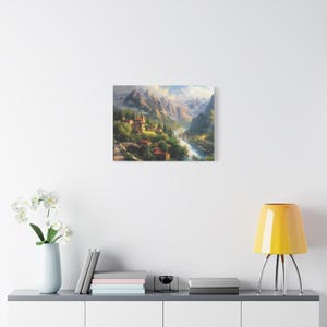 Mountain Landscape Canvas Print, Serene Home Decor, Nature Wall Art, Tranquil Gift, Ideal for Nature Lovers