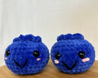 Crocheted Amigurumi Blueberry Plushie