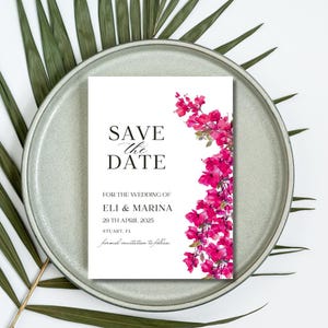Salva la data Fiori rosa Bouganvillea unilaterale