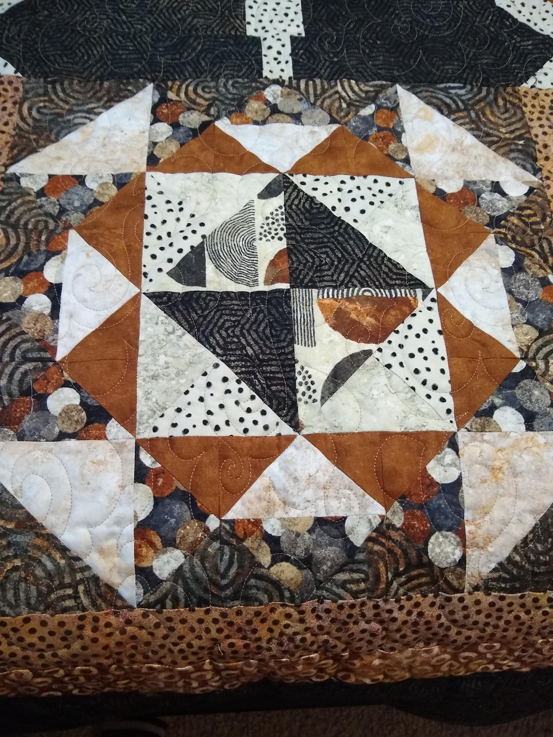 Rust Quilts King Size Bed Quilt, Multiple Shades of Rust, Charcoal, Gray, 100% ...
