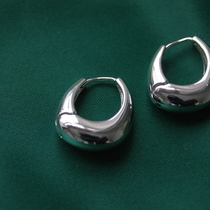 Alexandria Silver Chunky Hoops by Raiya Jewellery