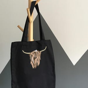 Bolsa de lona de algodão Longhorn Cow: presente feminino