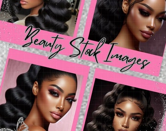 Makeup Brow Lash Beauty Stock Photo | Hair Model| Beautiful  Black Models  Lash Stock Photos| Model Stock Photos | Makeup Model