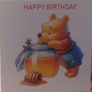 Carte d'anniversaire Winnie l'ourson faite main