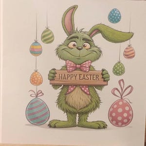 handgemachte Grinch Osterkarte