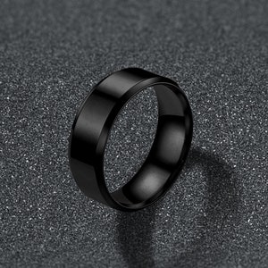 Anello nero da uomo, anello a fascia per uomini e donne, anelli moderni neri da uomo, anello in acciaio inossidabile regalo per lui, lei immagine 4