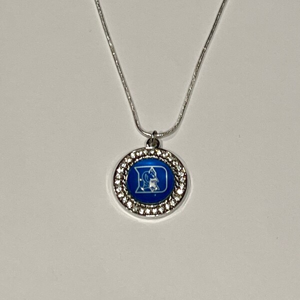 Duke Blue Devils Rhinestone embellished charm necklace