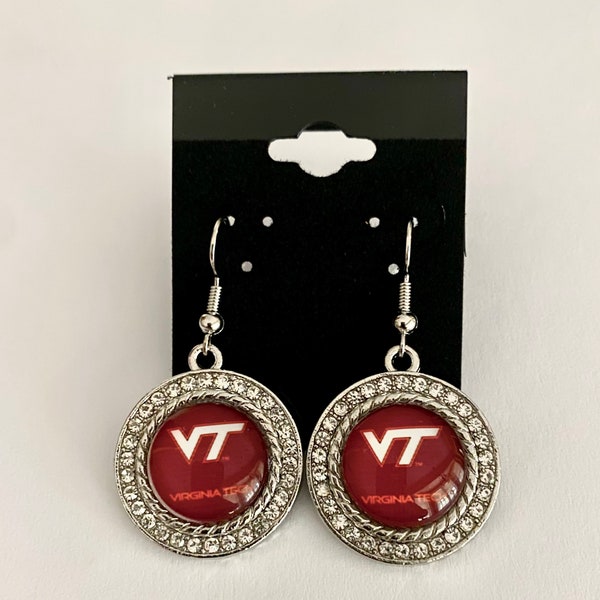 Virginia tech Hokies rhinestone embellished earrings