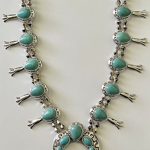 Turquoise squash blossom necklace