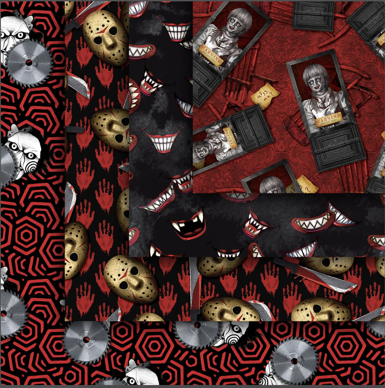 Horror Movies Seamless Digital Paper Pack, Scary Digital Paper Pattern ...