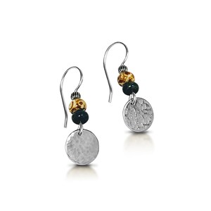 Boho Hippie Earrings, Tiny Silver Circle Earrings, Minimalist Jewelry, Gift for Her, Beach Style Jewelry Moondoggie Earrings image 1