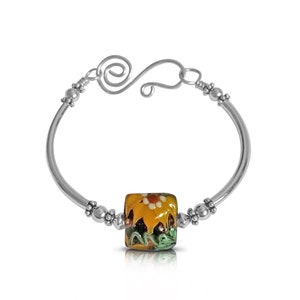 Sunflower Bracelet Sterling Silver, Gift for Women, Sunflower Jewelry, Autumn Jewelry, Gifts, Flower Jewelry Gift for Her image 3