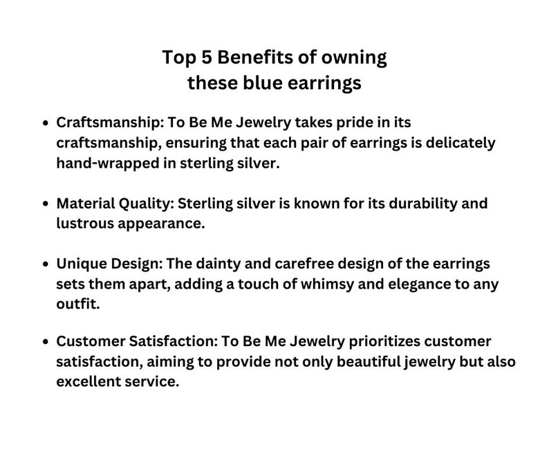Dainty Blue Earrings, Gift, Sterling Silver Aquamarine Earrings, Gift for Mom, Aqua Sea Glass Style Jewelry, Handmade Gift image 3