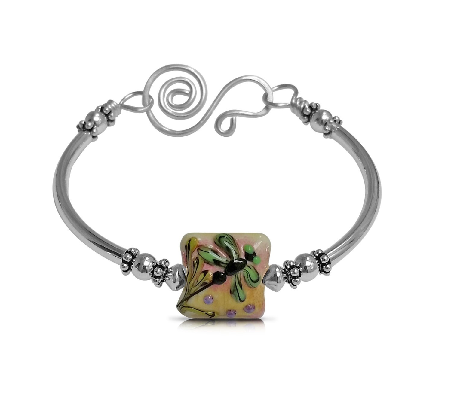 Nature Jewelry Dragonfly Jewelry Tan Jewelry Bracelet Silver Etsy