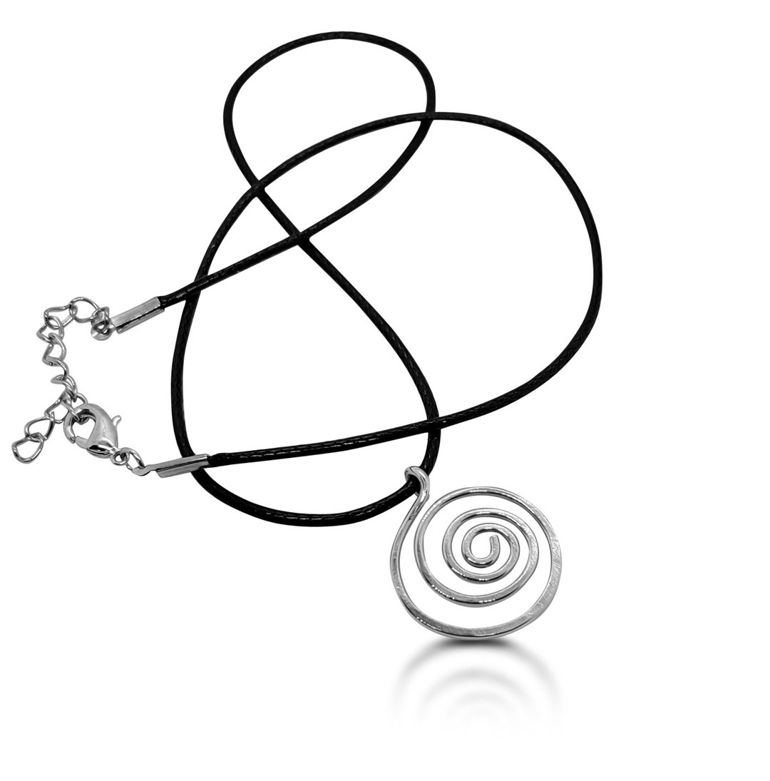 Handmade Silver Spiral Necklace Sterling Silver Boho Silver Etsy