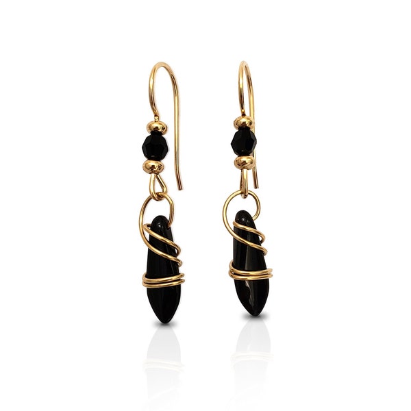Black and Gold Earrings Women – Etsy