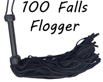 BDSM Real Cow Hide Black Leather Flogger 100 Thick Tails Heavy & Thuddy impact Whip, FLogger de cuero trenzado