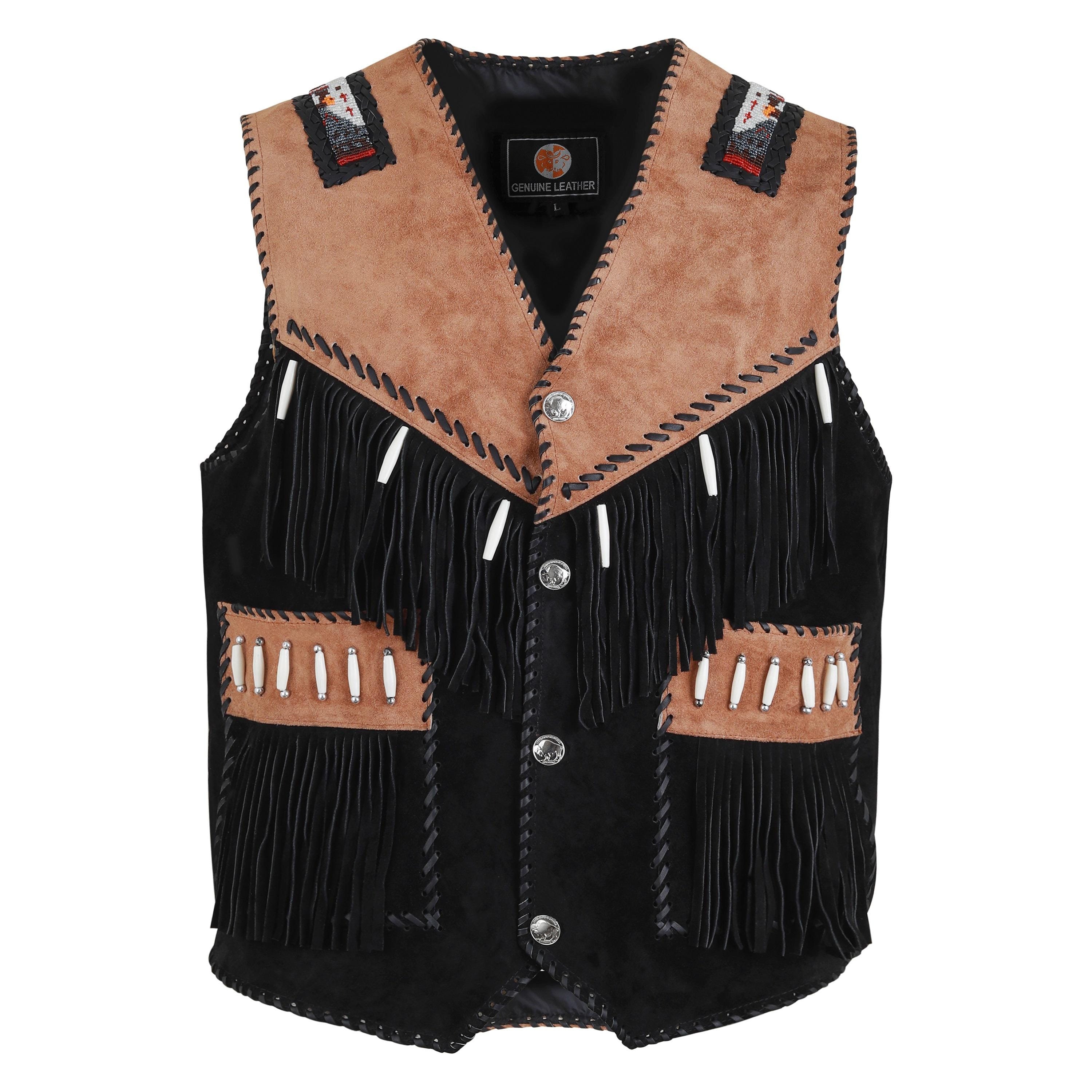 Native Leather Vest - Etsy Native Leather Vest - Etsy