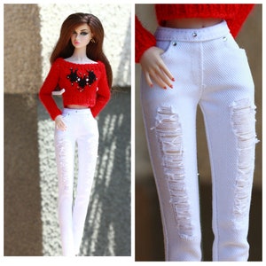Fashion doll outfite handmade jeans for Poppy Parker Fashion royalty doll