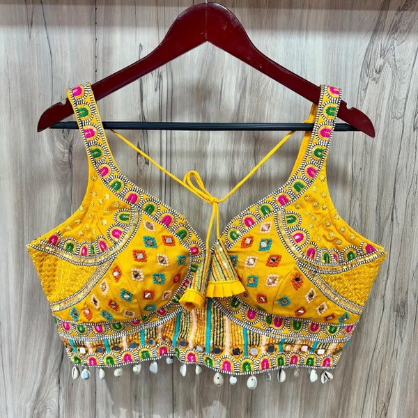 New Handmade Designer Blouse Stitched Bollywood Ready made Blouses For Women Party Embroidered Work Heavy Crop Top Stylish Bridal Choli USA