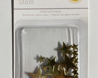 Studio Calico Chipboard Essential Shapes Gold Stars - 24