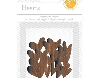 Studio Calico Chipboard Essential Shapes Woodgrain Hearts - 17