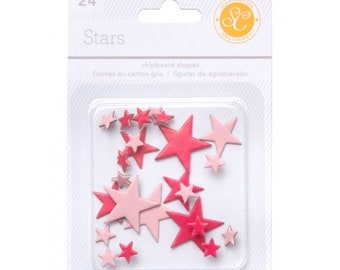 Studio Calico Chipboard Essential Shapes Pink Stars - 24